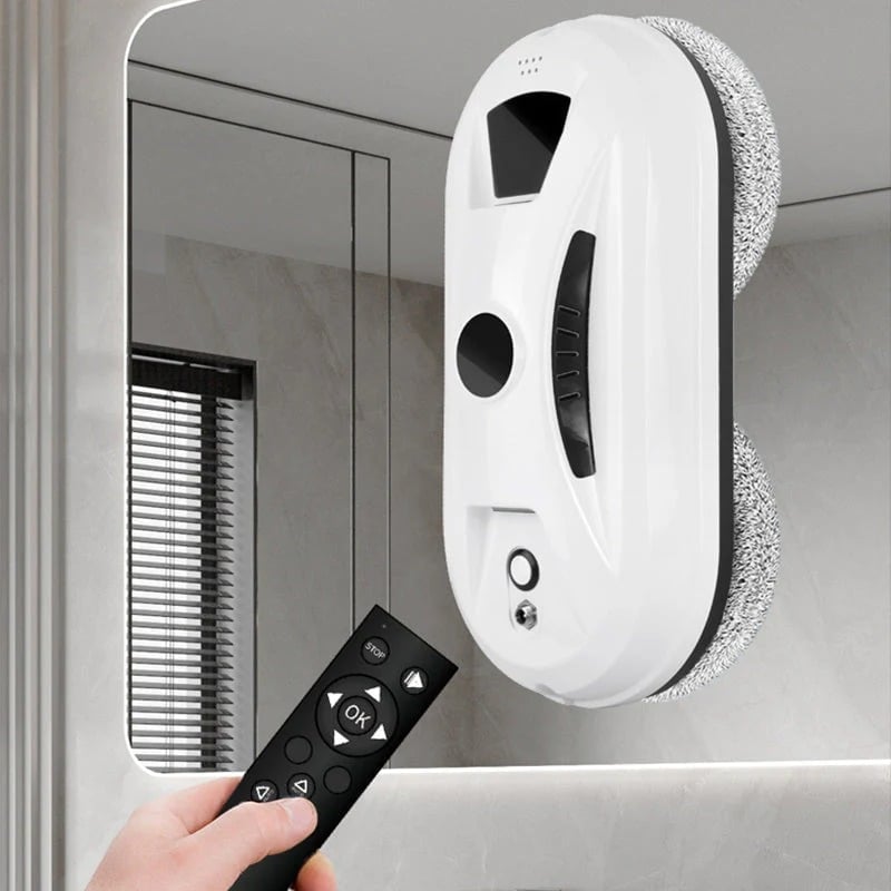 Automatic Smart Window Cleaning Robot with Dual Rotating Pads
