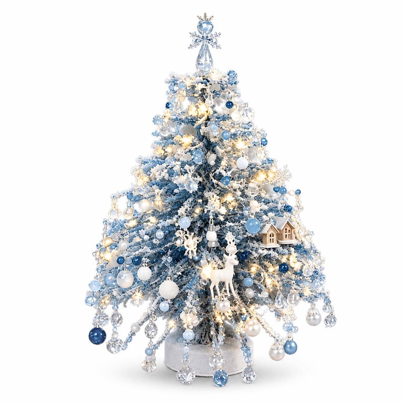 DIY Beaded Christmas Tree Craft Kit with Festive Decorations
