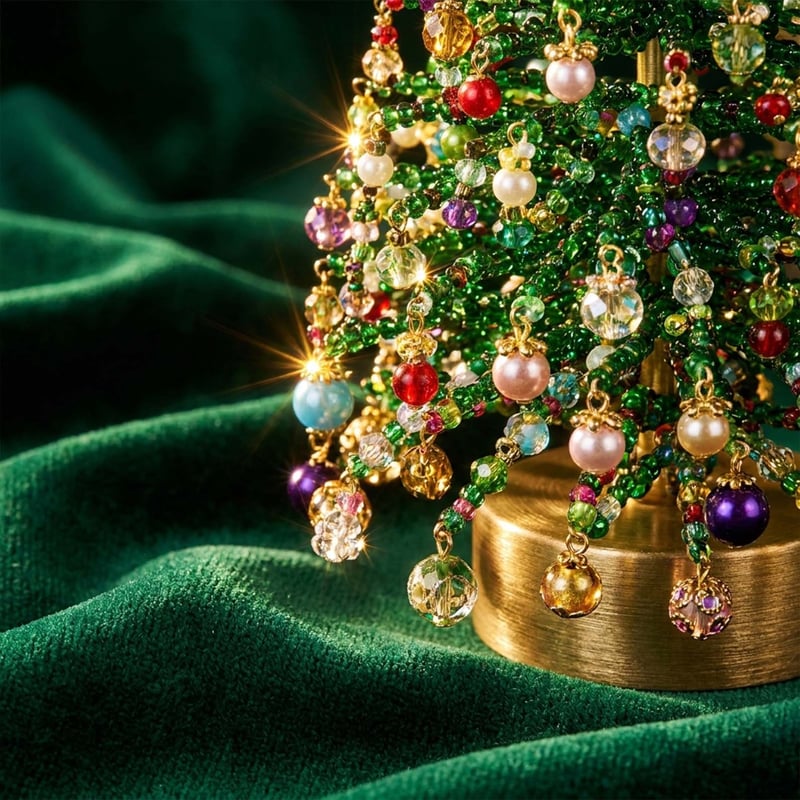 DIY Beaded Christmas Tree Craft Kit with Festive Decorations
