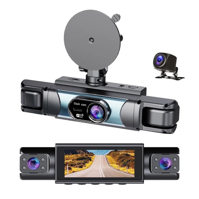 360° 4-Channel WiFi Dash Cam with Night Vision