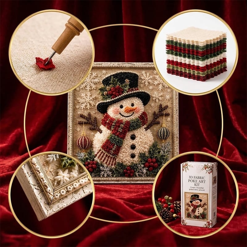 3D Christmas Tree Fabric Poke Art Craft Kit