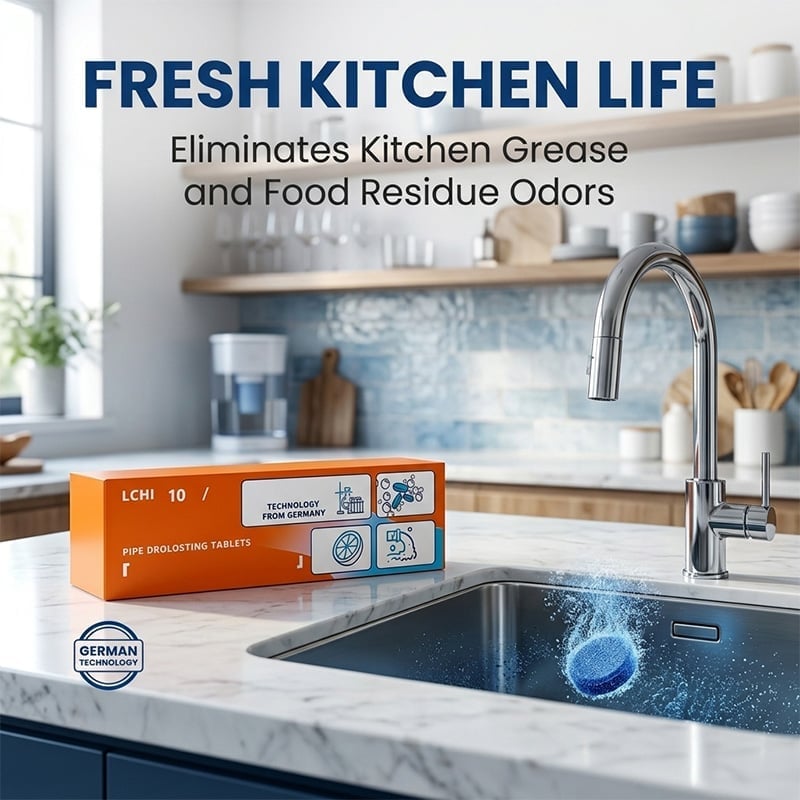 Powerful Pipe Declogging & Cleaning Tablets for Household Drains
