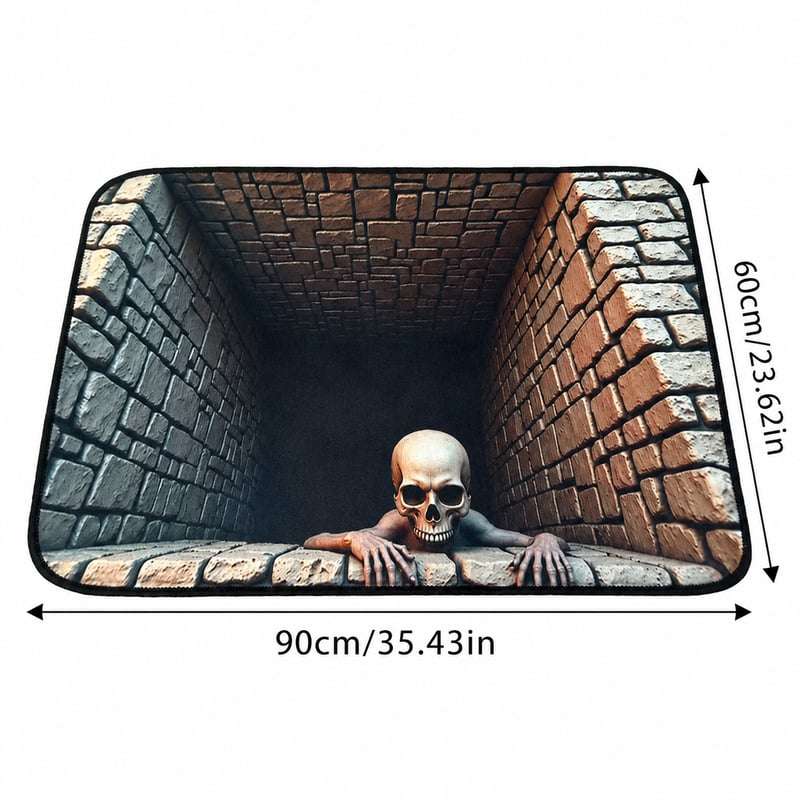 3D Halloween Horror Dungeon Illusion Welcome Mat