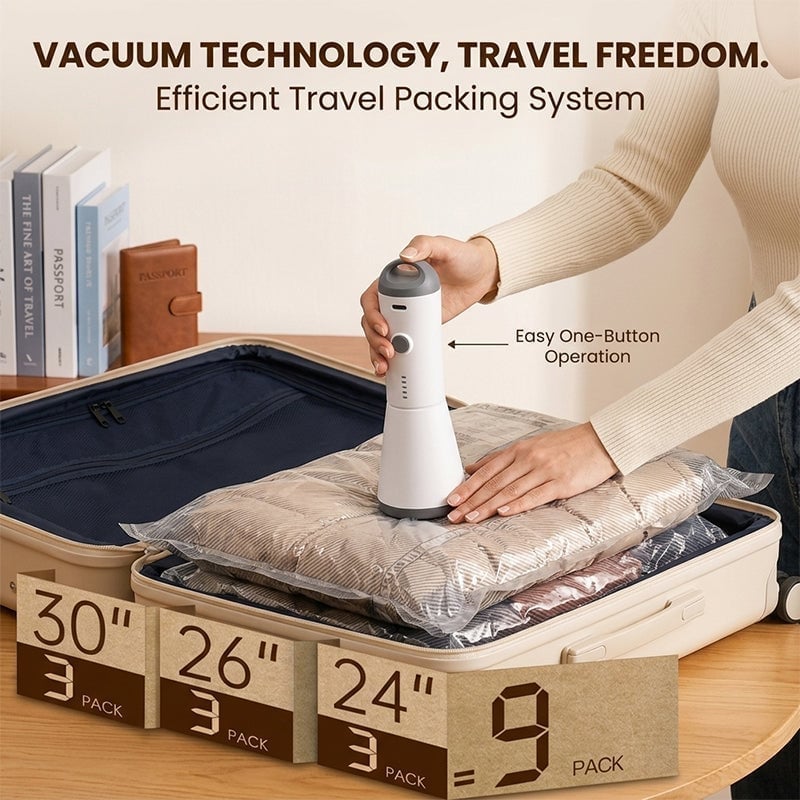 Travel Vacuum Storage Bags with Portable Electric Pump