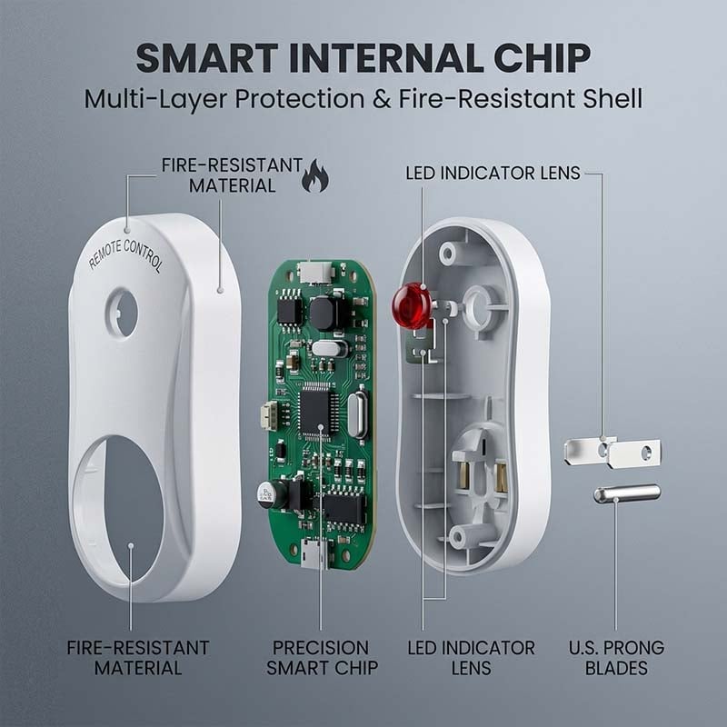 Wireless Remote Control Power Socket with Safety Protection