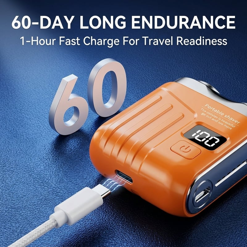 Rechargeable Dual-Head Electric Shaver with LED Display
