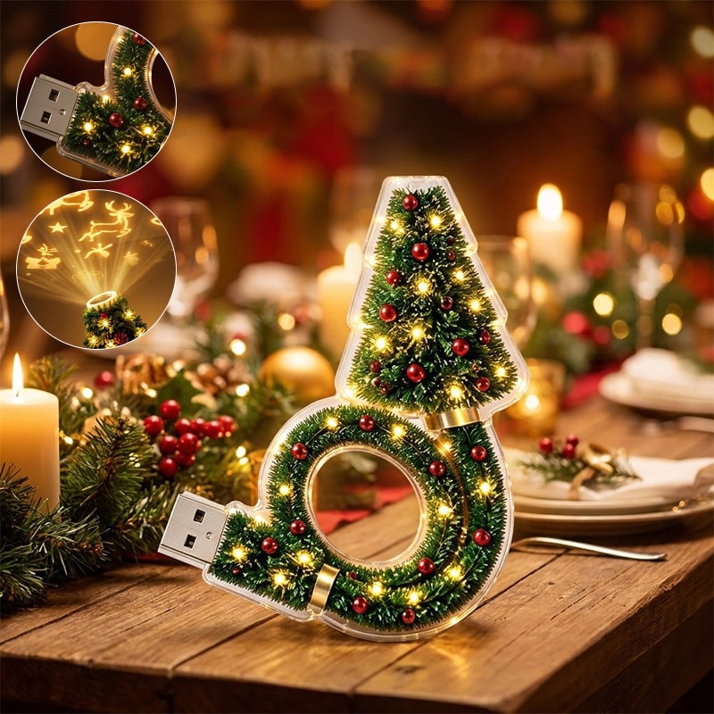 Christmas Tree LED Projection Lamp with 6 Festive Patterns