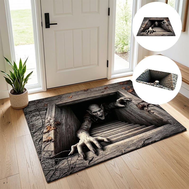 3D Halloween Horror Dungeon Illusion Welcome Mat
