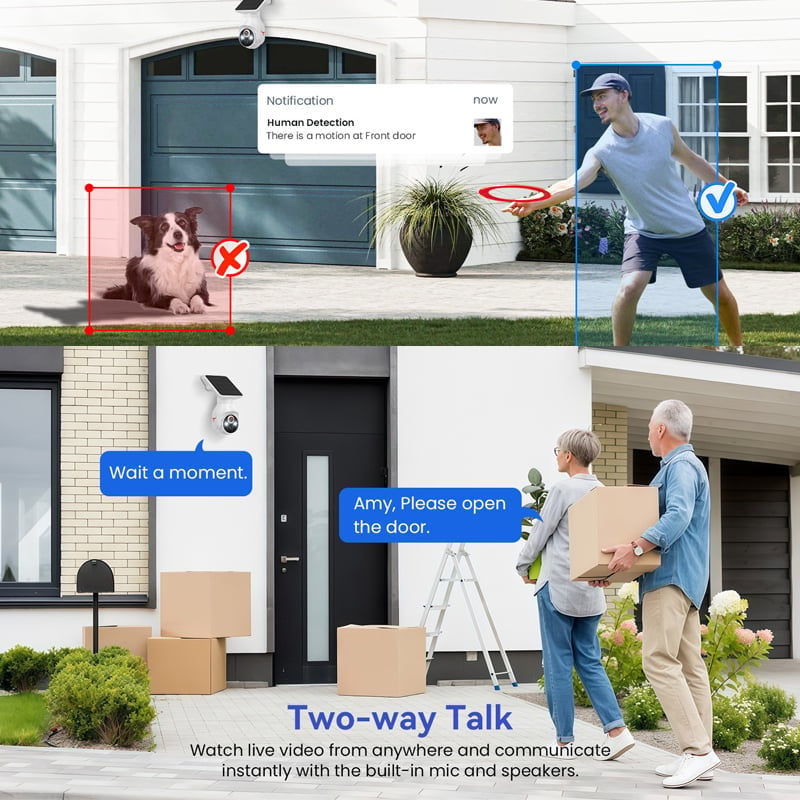 Solar 1080p Smart Security Camera with AI Motion Detection