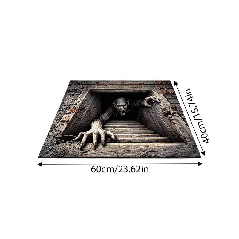 3D Halloween Horror Dungeon Illusion Welcome Mat