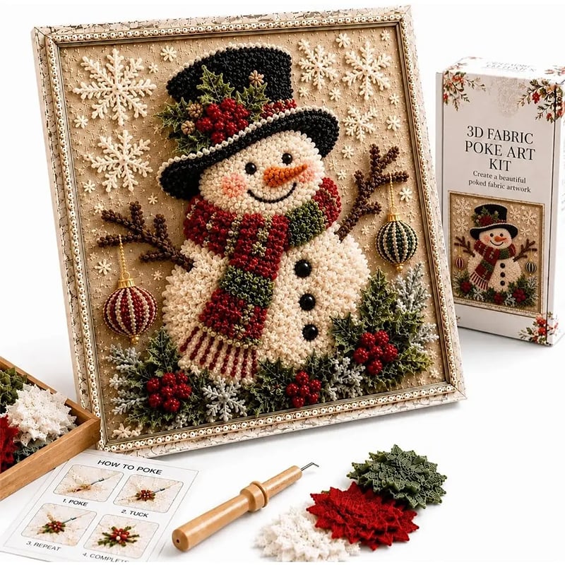 3D Christmas Tree Fabric Poke Art Craft Kit