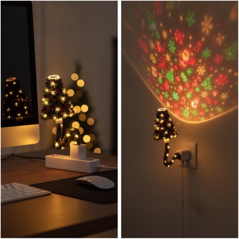 Christmas Tree LED Projection Lamp with 6 Festive Patterns