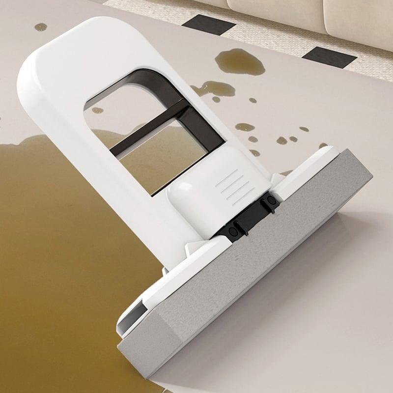 Hands-Free Mini Mop with Self-Wringing Handle & Reusable Cleaning Pad