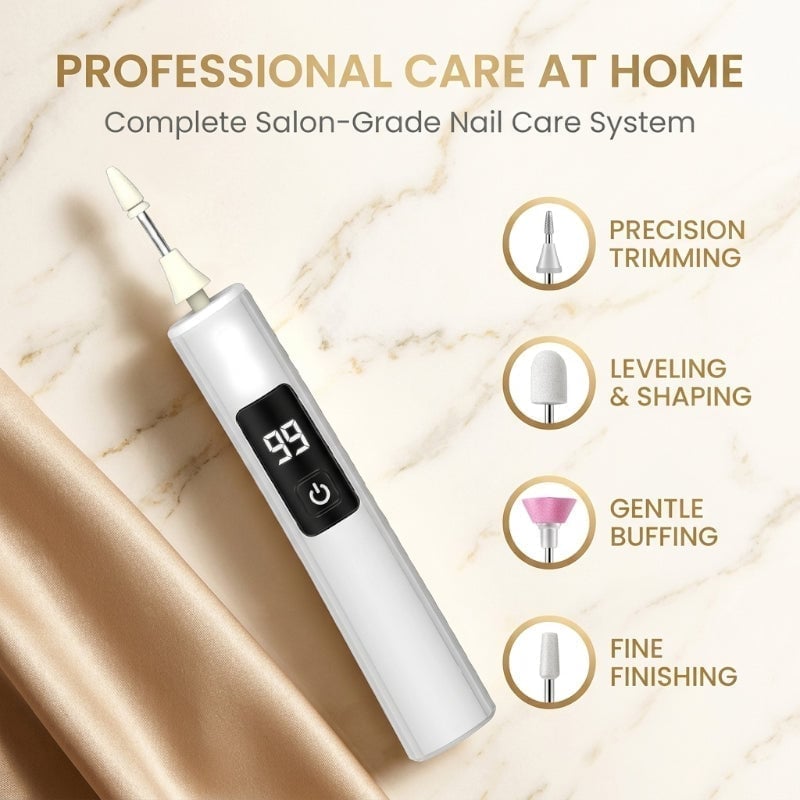 Rechargeable Electric Nail Grinder with LED Light & Digital Display
