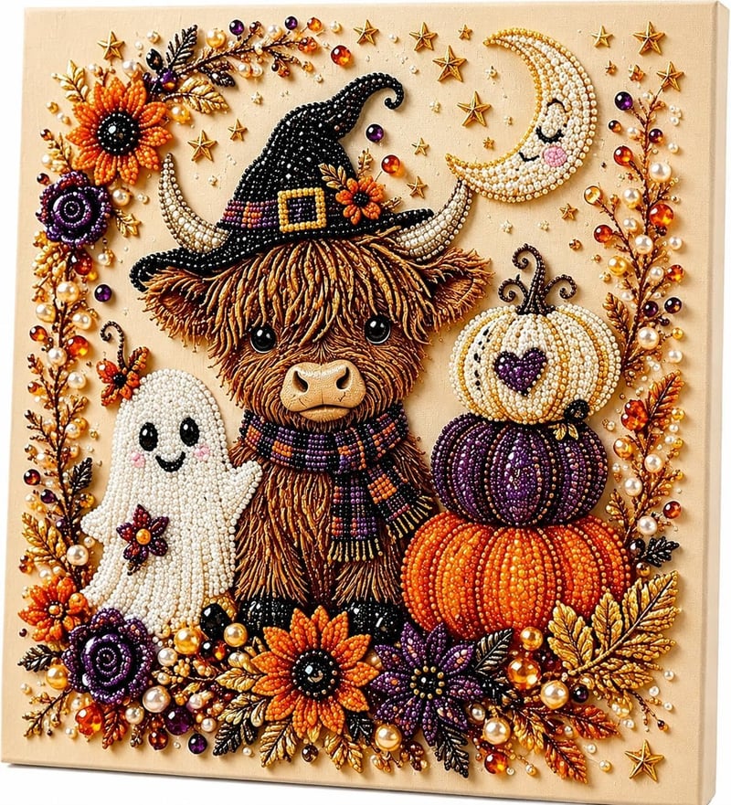 Halloween Pumpkin & Ghost Diamond Art Craft Kit