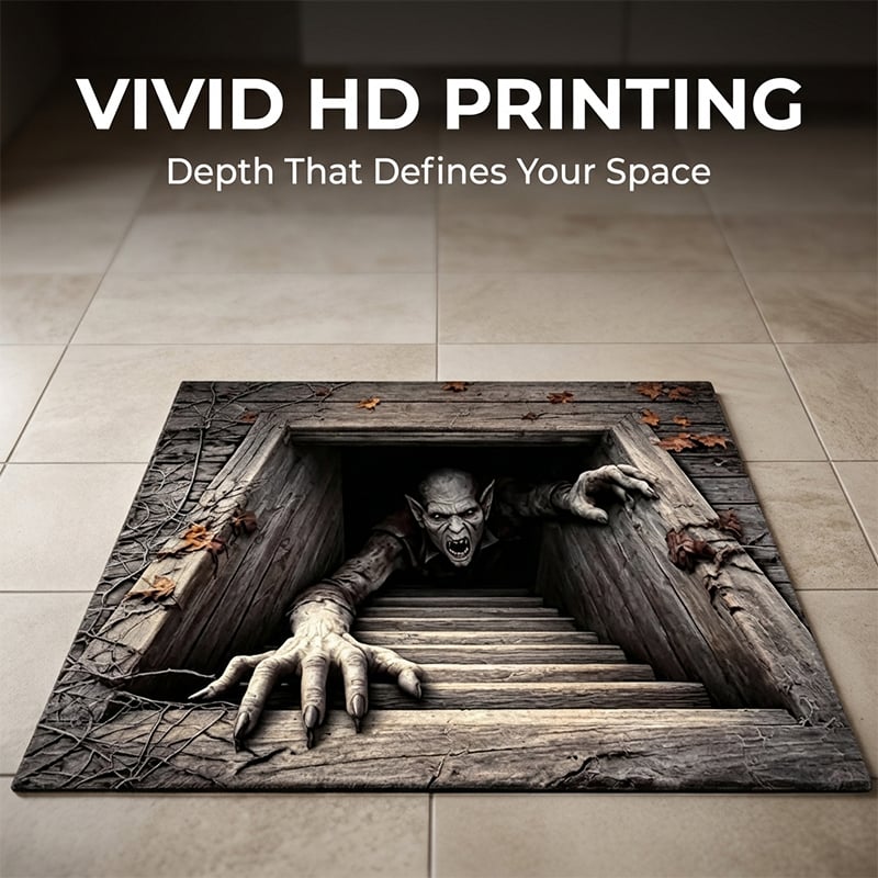 3D Halloween Horror Dungeon Illusion Welcome Mat