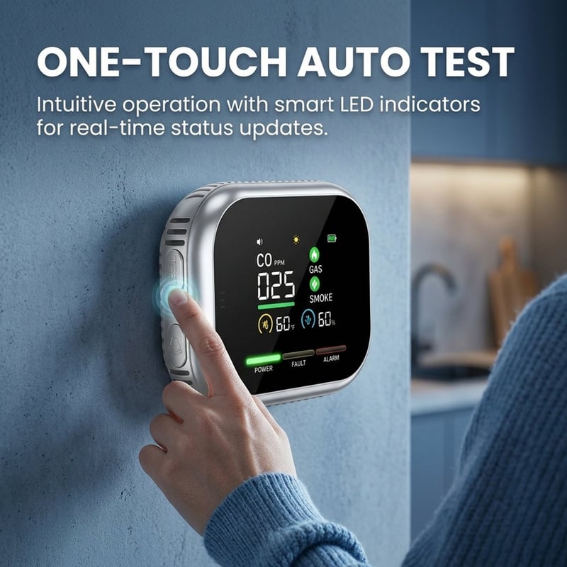 6-in-1 Smart Gas, Smoke & Carbon Monoxide Detector