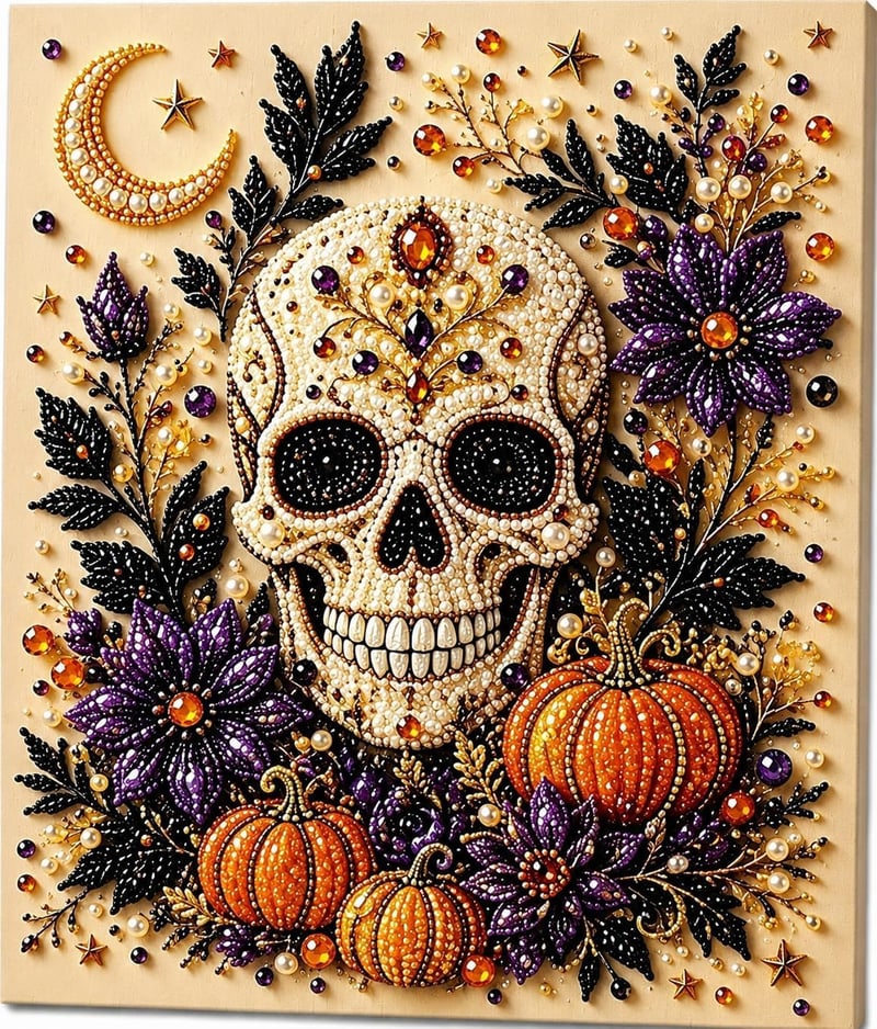 Halloween Pumpkin & Ghost Diamond Art Craft Kit