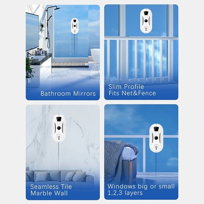 Automatic Smart Window Cleaning Robot with Dual Rotating Pads