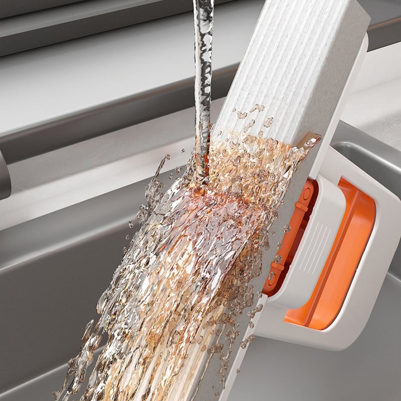 Hands-Free Mini Mop with Self-Wringing Handle & Reusable Cleaning Pad