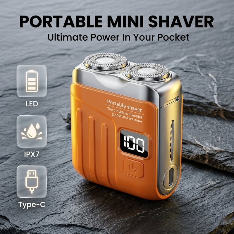 Rechargeable Dual-Head Electric Shaver with LED Display