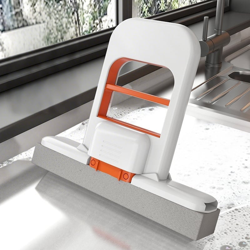 Hands-Free Mini Mop with Self-Wringing Handle & Reusable Cleaning Pad