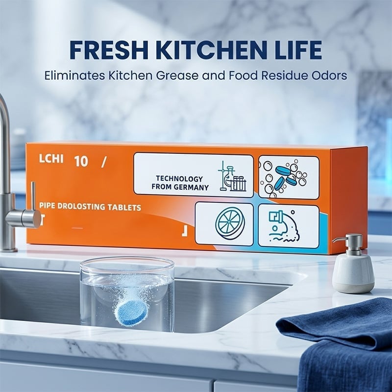 Powerful Pipe Declogging & Cleaning Tablets for Household Drains