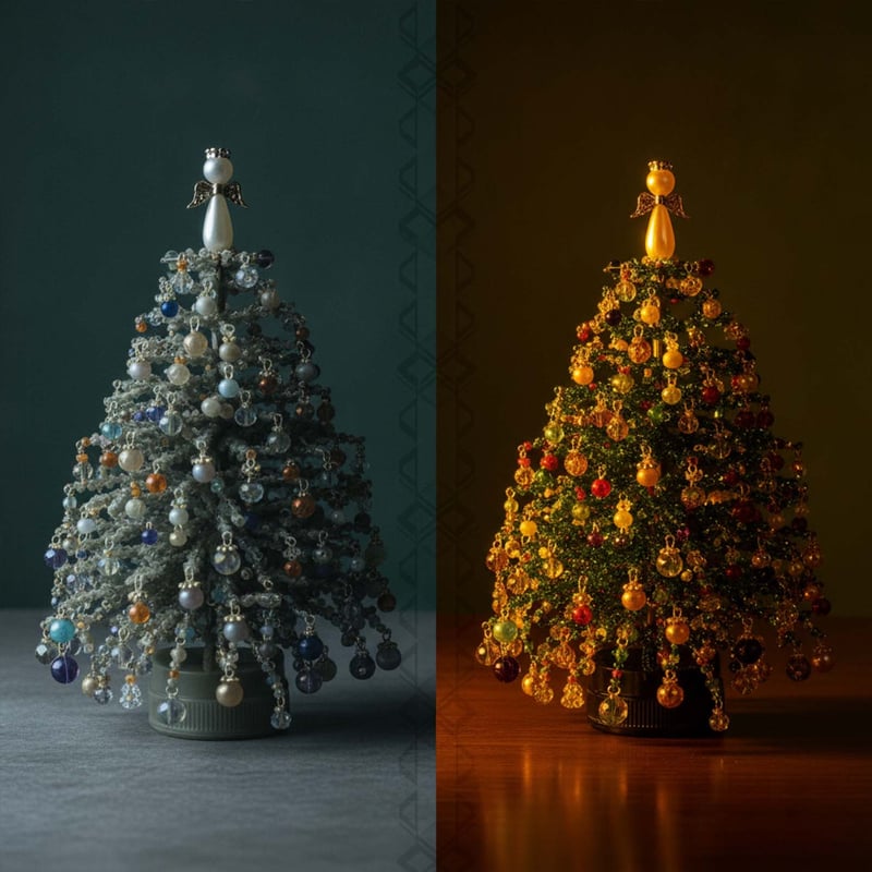 DIY Beaded Christmas Tree Craft Kit with Festive Decorations