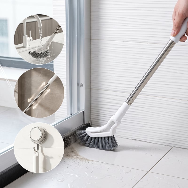 Extendable Crevice Gap Cleaning Brush with Angled Bristle Head