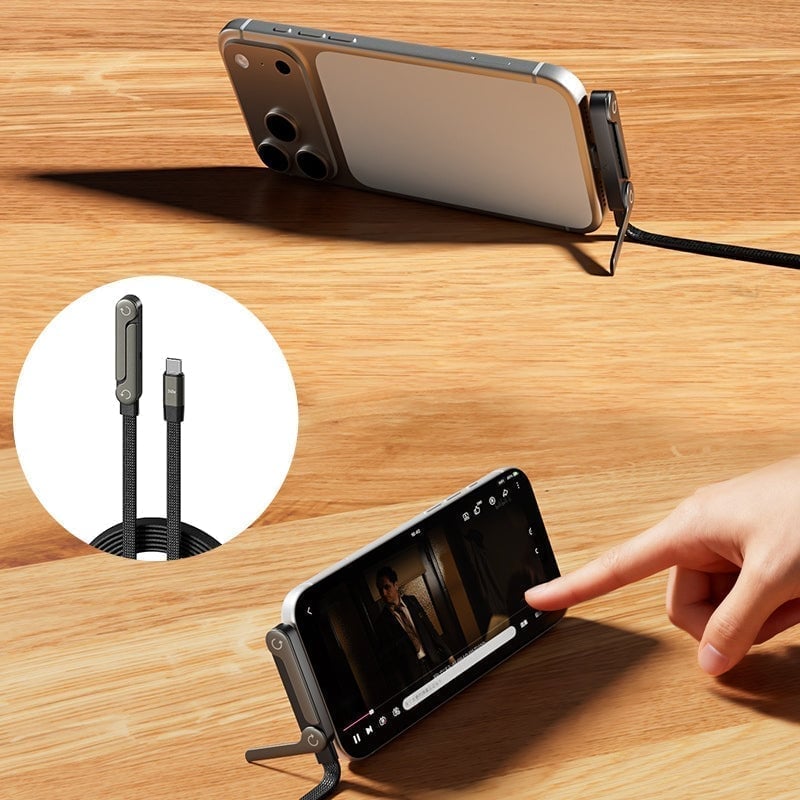 240W Fast Charging Cable with Adjustable Phone Stand