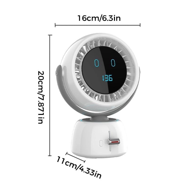 AI Face Tracking Turbo Desk Fan with 200-Speed Control