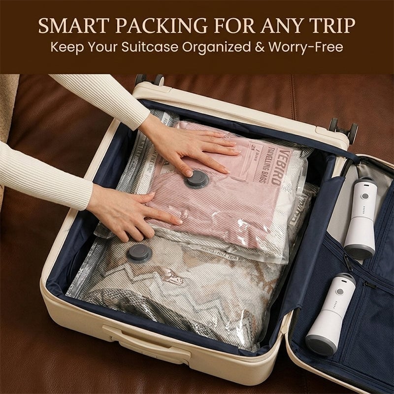 Travel Vacuum Storage Bags with Portable Electric Pump