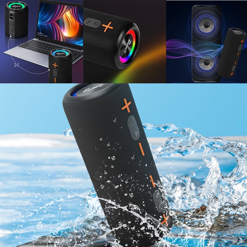 20W TWS Portable Bluetooth Speaker with LED Lights