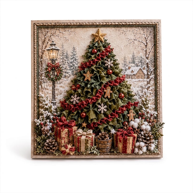 3D Christmas Tree Fabric Poke Art Craft Kit