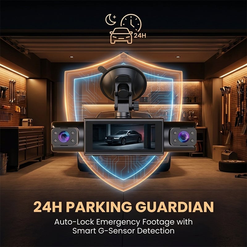 360° 4-Channel WiFi Dash Cam with Night Vision