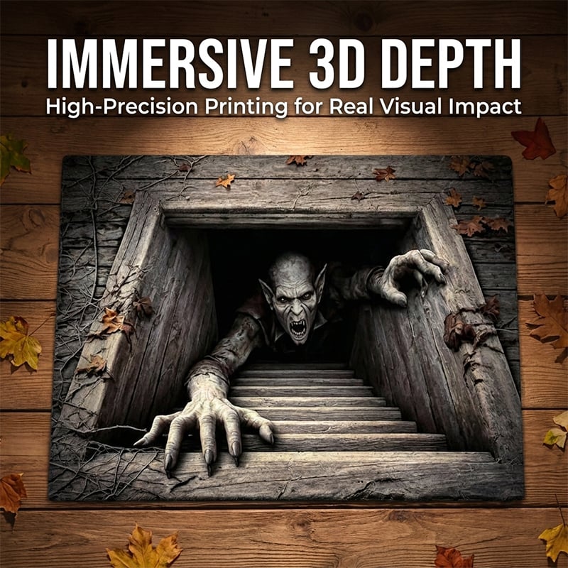3D Halloween Horror Dungeon Illusion Welcome Mat