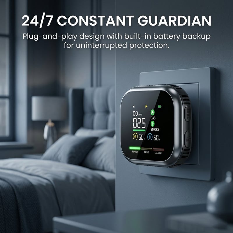 6-in-1 Smart Gas, Smoke & Carbon Monoxide Detector