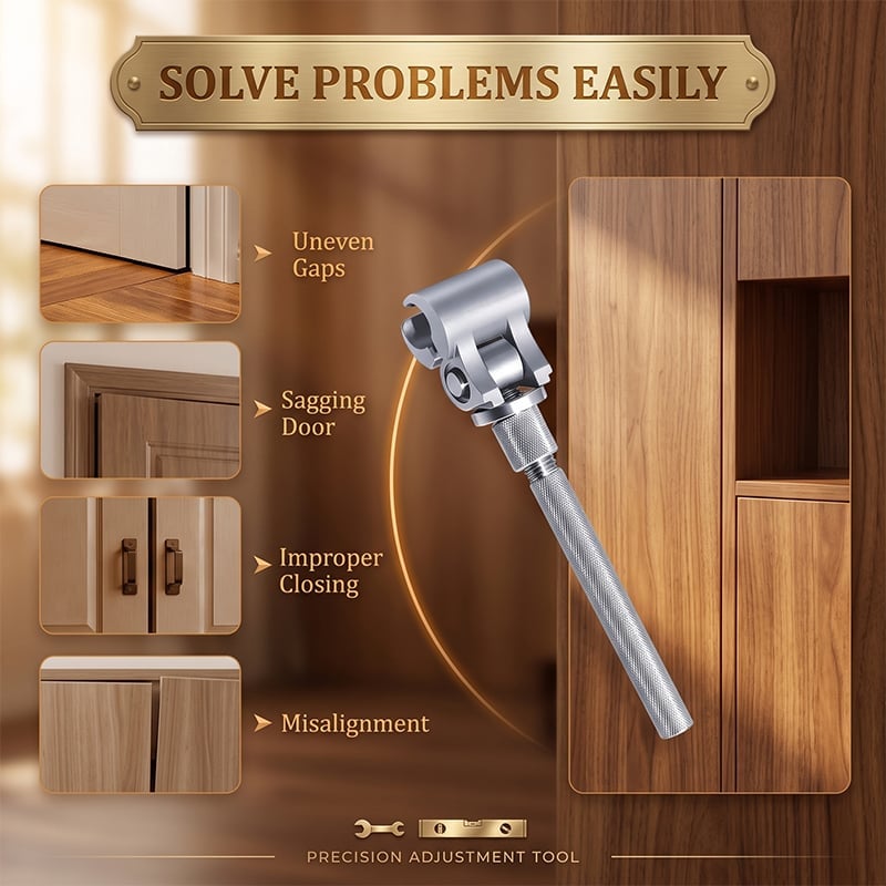 Adjustable Door Hinge Alignment Wrench with Non-Slip Grip