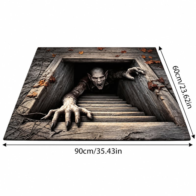 3D Halloween Horror Dungeon Illusion Welcome Mat