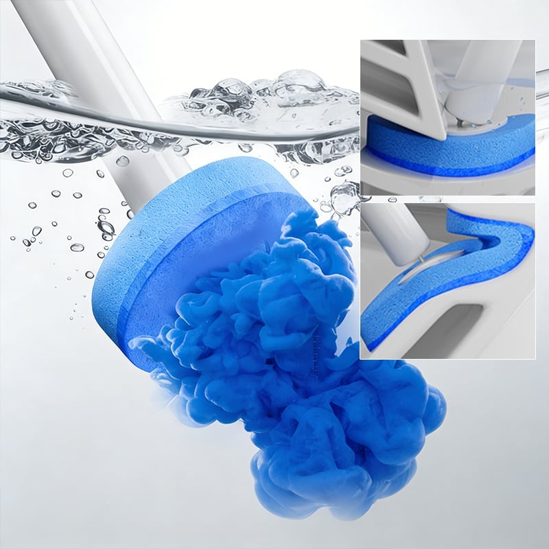 Hands-Free Flip-Top Disposable Toilet Brush with Wall-Mounted Holder