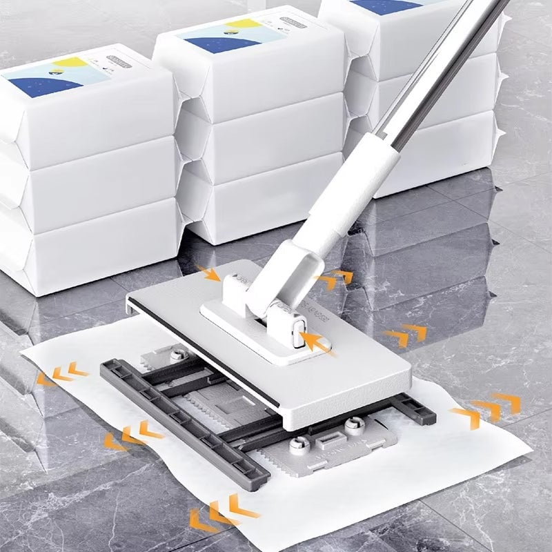 Multifunctional Lazy Mop with One-Click Cloth Attachment