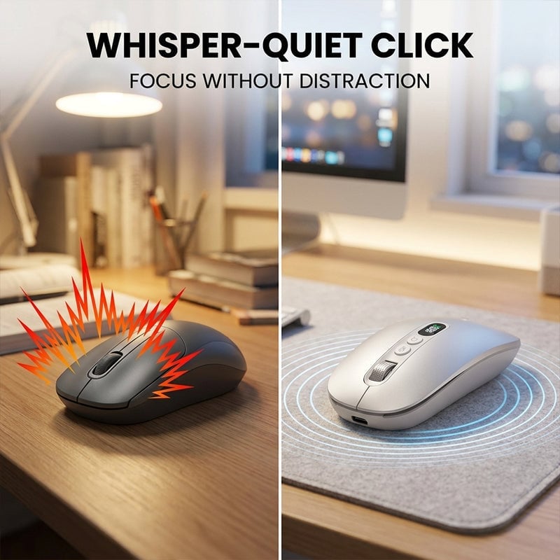 AI Voice Wireless Mouse with Translation & LCD Display
