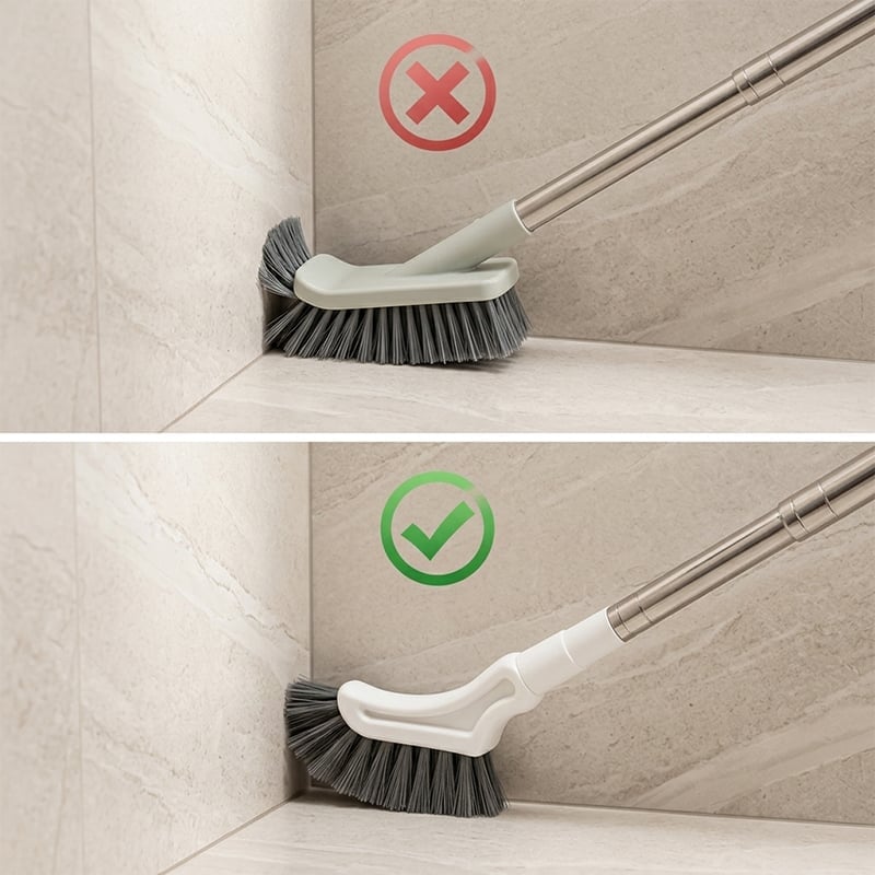 Extendable Crevice Gap Cleaning Brush with Angled Bristle Head