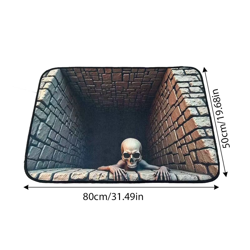 3D Halloween Horror Dungeon Illusion Welcome Mat