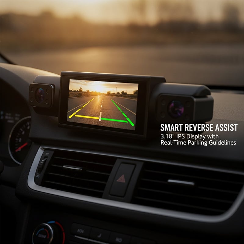360° 4-Channel WiFi Dash Cam with Night Vision