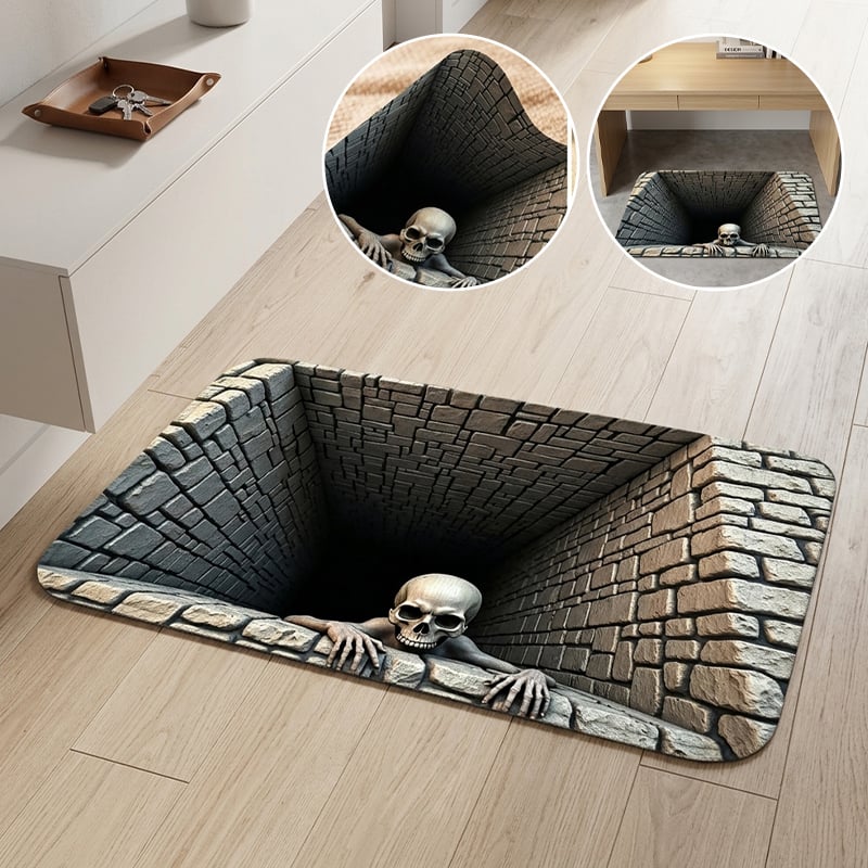 3D Halloween Horror Dungeon Illusion Welcome Mat