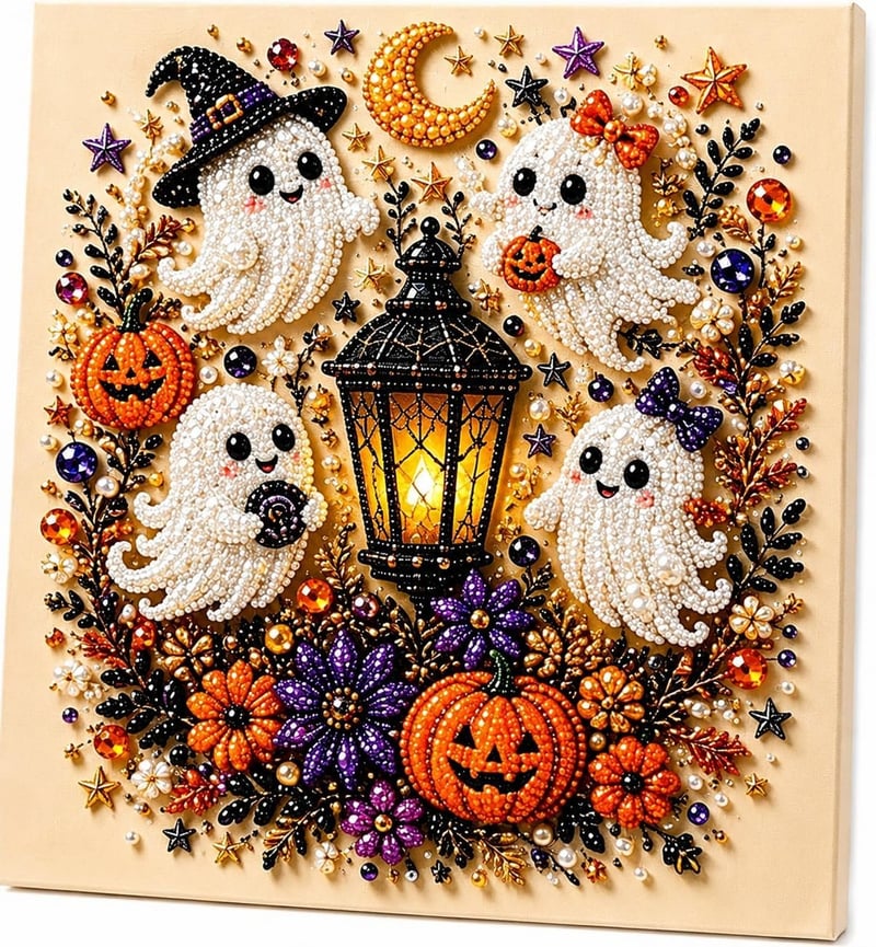 Halloween Pumpkin & Ghost Diamond Art Craft Kit