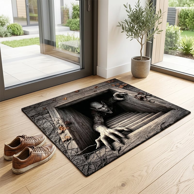3D Halloween Horror Dungeon Illusion Welcome Mat