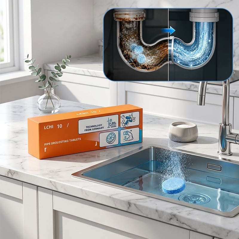 Powerful Pipe Declogging & Cleaning Tablets for Household Drains