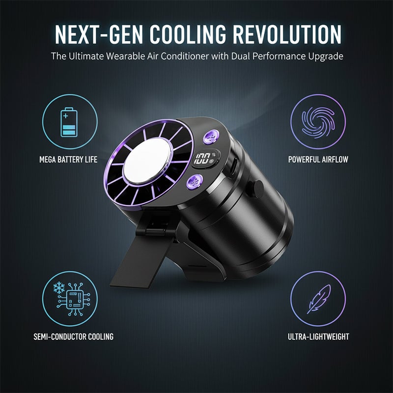 Rechargeable Clip-On Waist Fan with Ice Cooling